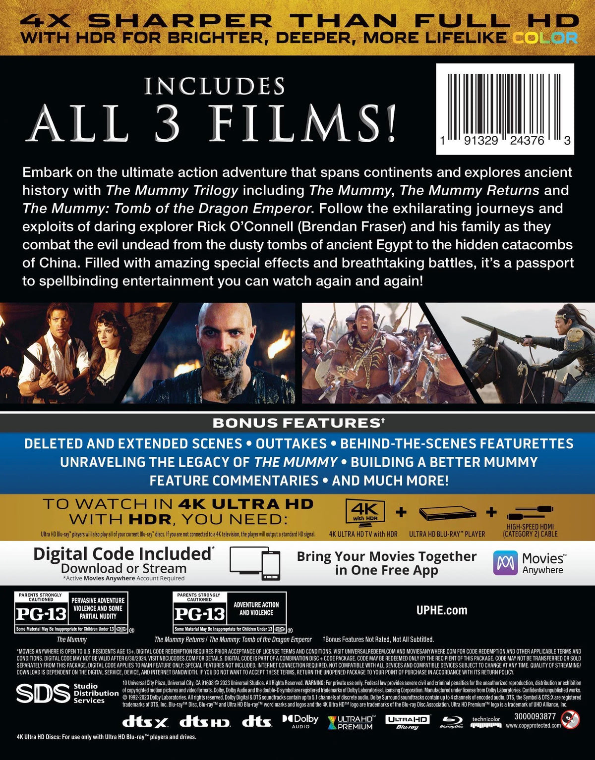 The Mummy Trilogy 4K Ultra HD + Blu-ray + Digital Copy U65101