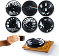 Vinyl Drink Coasters Set of 6 with Holder R162843
