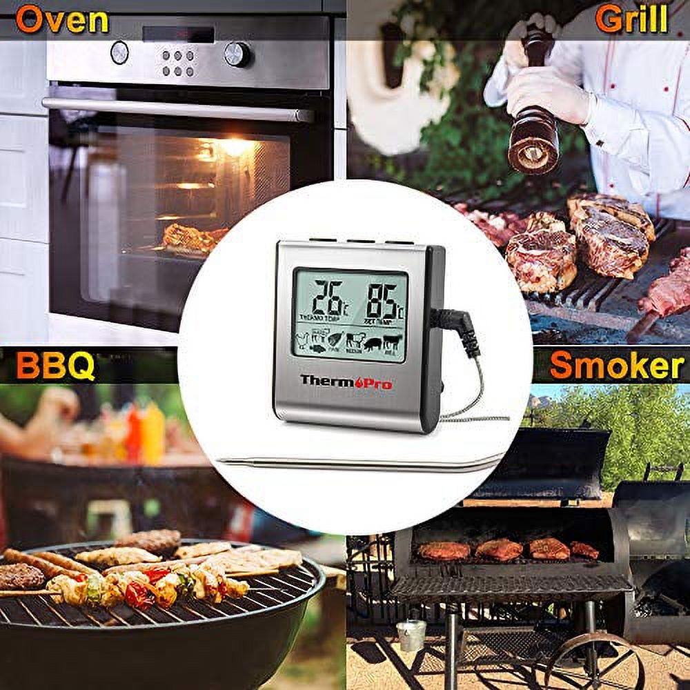 Large LCD Digital Cooking Meat Thermometer with Stainless Steel Probe A244178