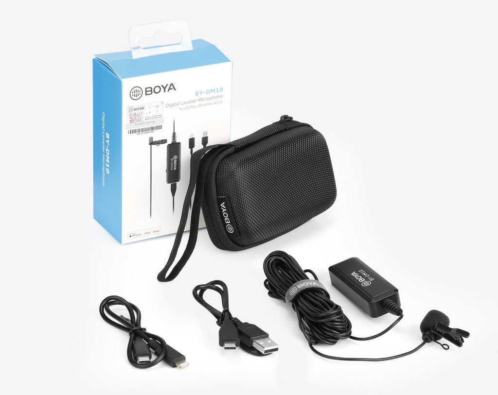 Digital Omnidirectional Lavalier Microphone with Lightning & USB Output Cables I567