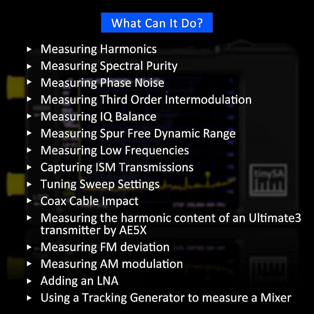 Portable Spectrum Analyzer with Antenna SMA Male to UHF Female Cables & 30db Attenuator, 0.1MHZ-960MHz 2.8'' Touchscreen J15094