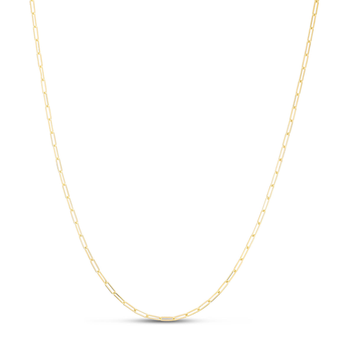 14K Yellow Gold 22in 1.5mm Adjustable Paperclip Chain with Lobster Clasp R45895