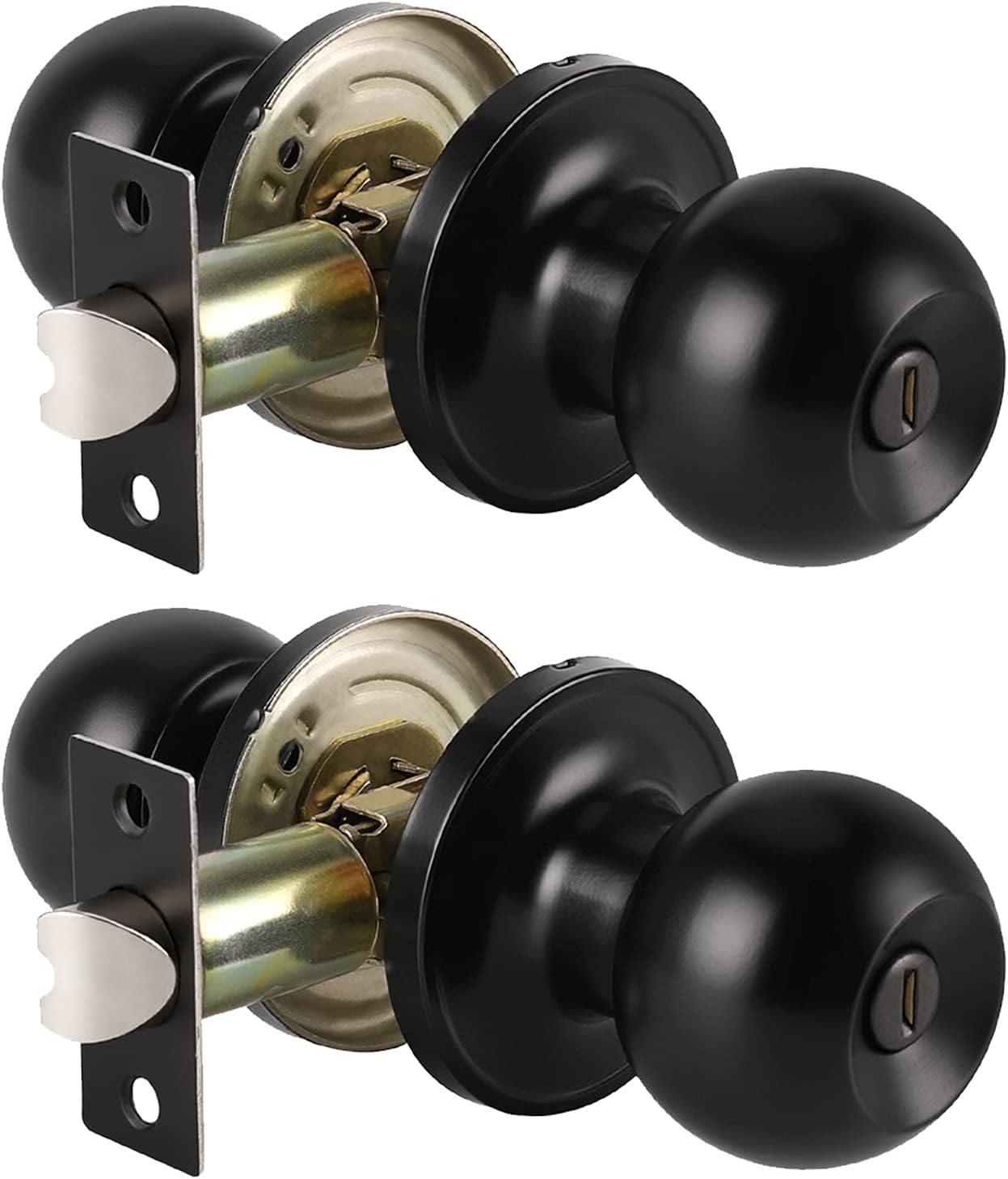 10 Pack Keyed Alike Matte Black Exterior Door Knobs with Lock and Key L402694
