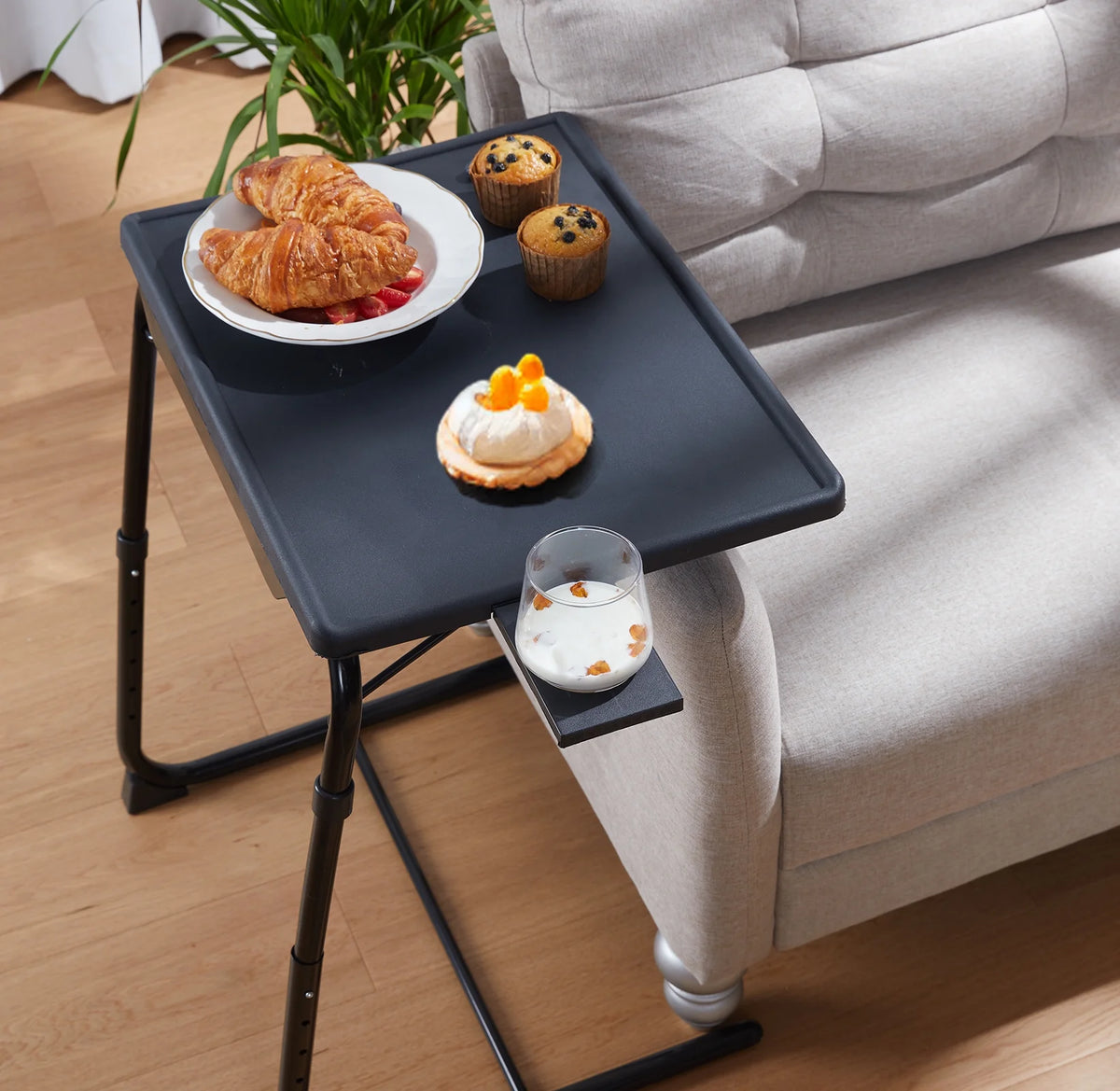 2 Pack Folding TV Tray Table Set, Black D27400